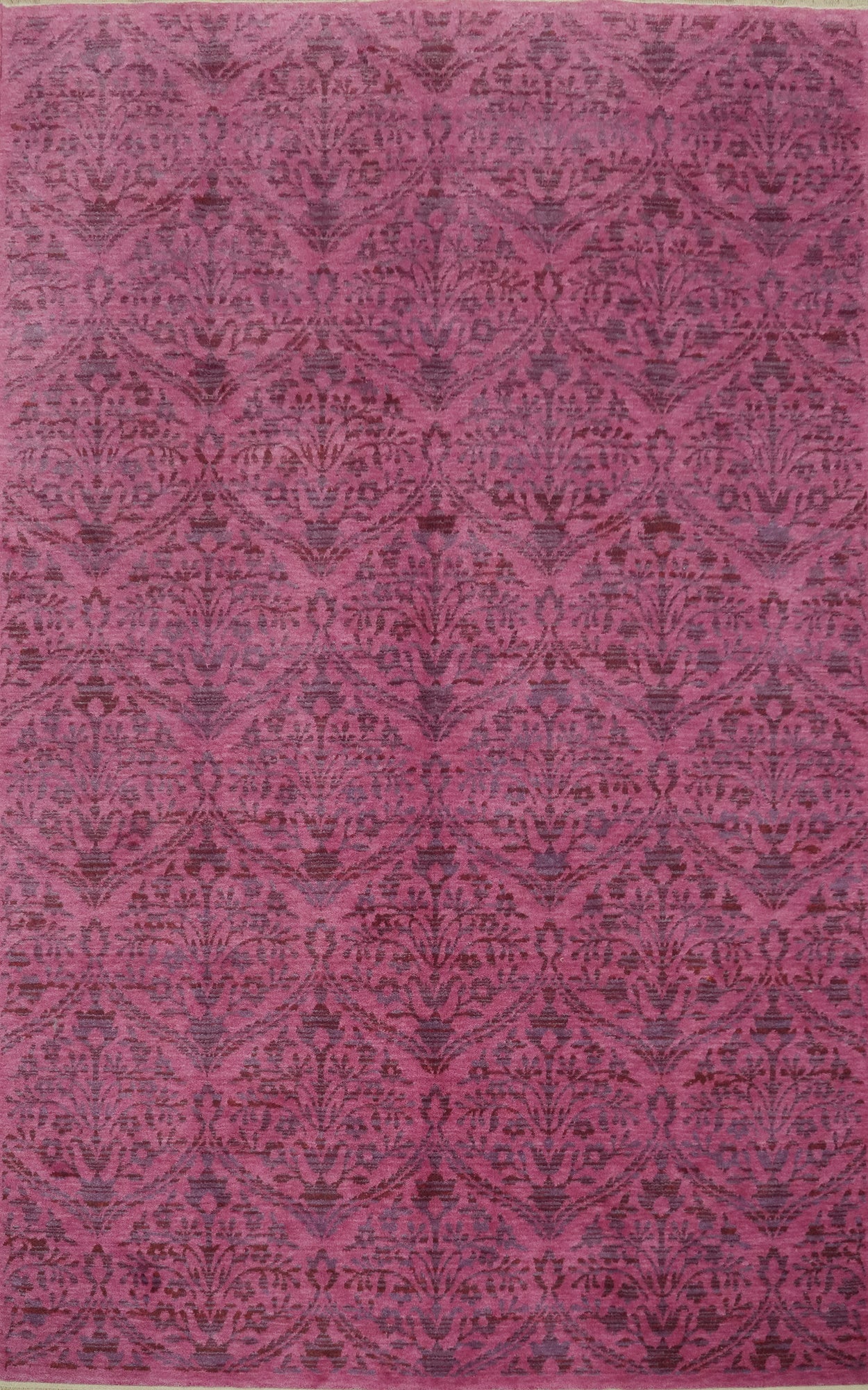 All-Over Pink Floral Gabbeh Room Size Area Rug 6x9