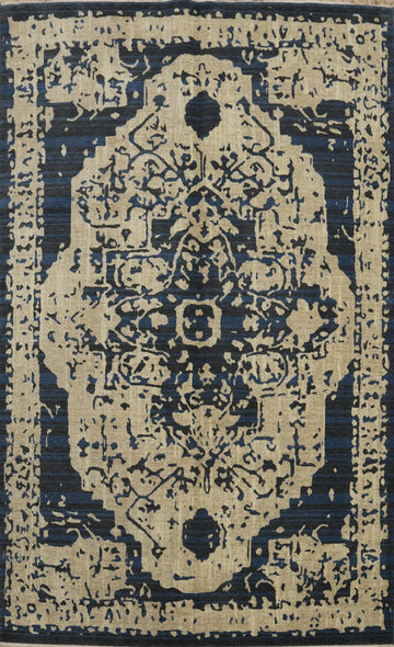 Distressed Look Heriz Room Size Area Rug 6x9