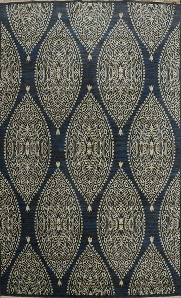 Navy Blue Gabbeh Room Size Area Rug 6x9