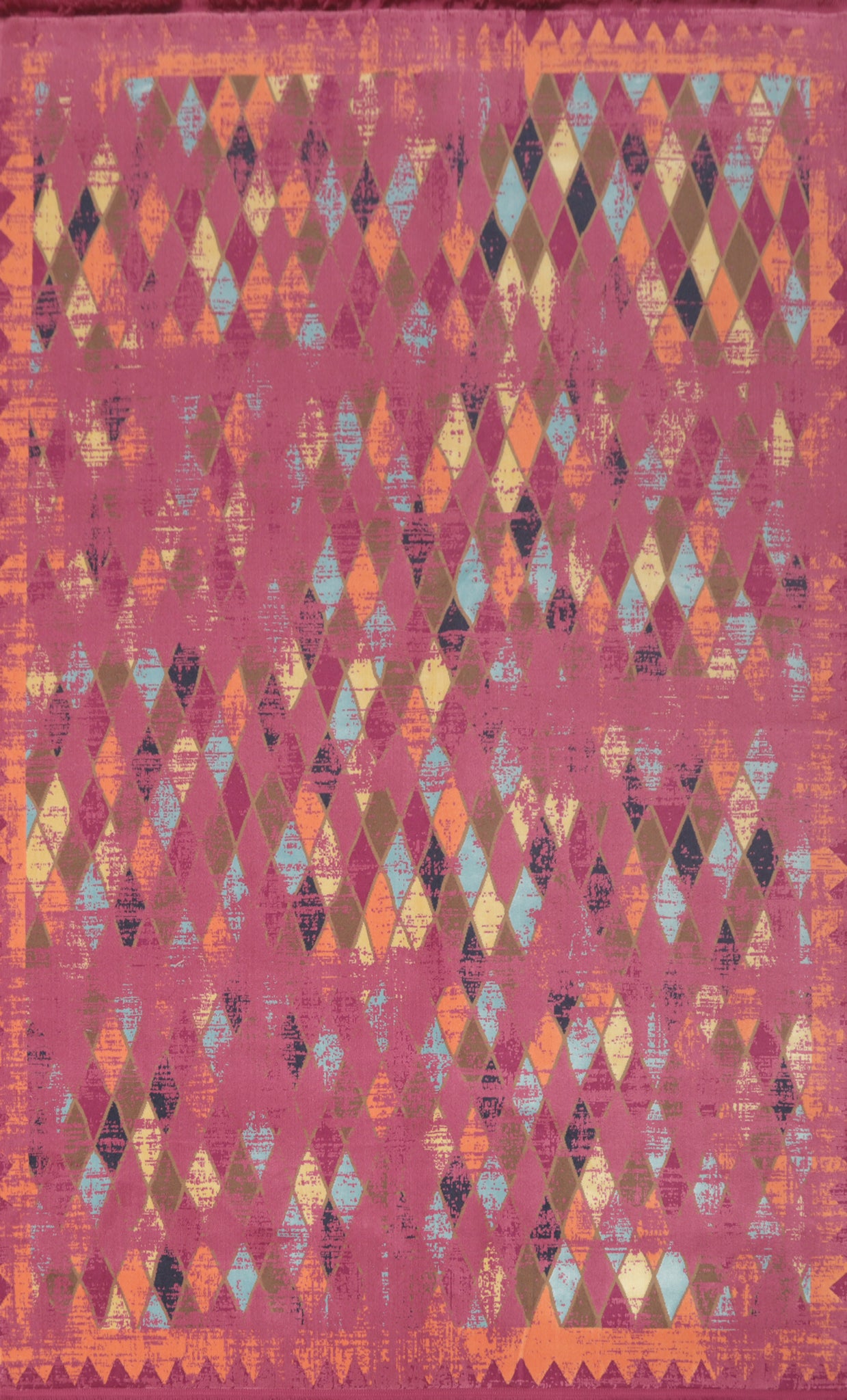 Pink Geometric Gabbeh Living Room Area Rug 6x9