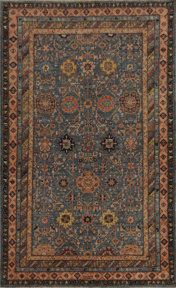 Vegetable Dye Heriz Serapi Living Room Area Rug 5x8