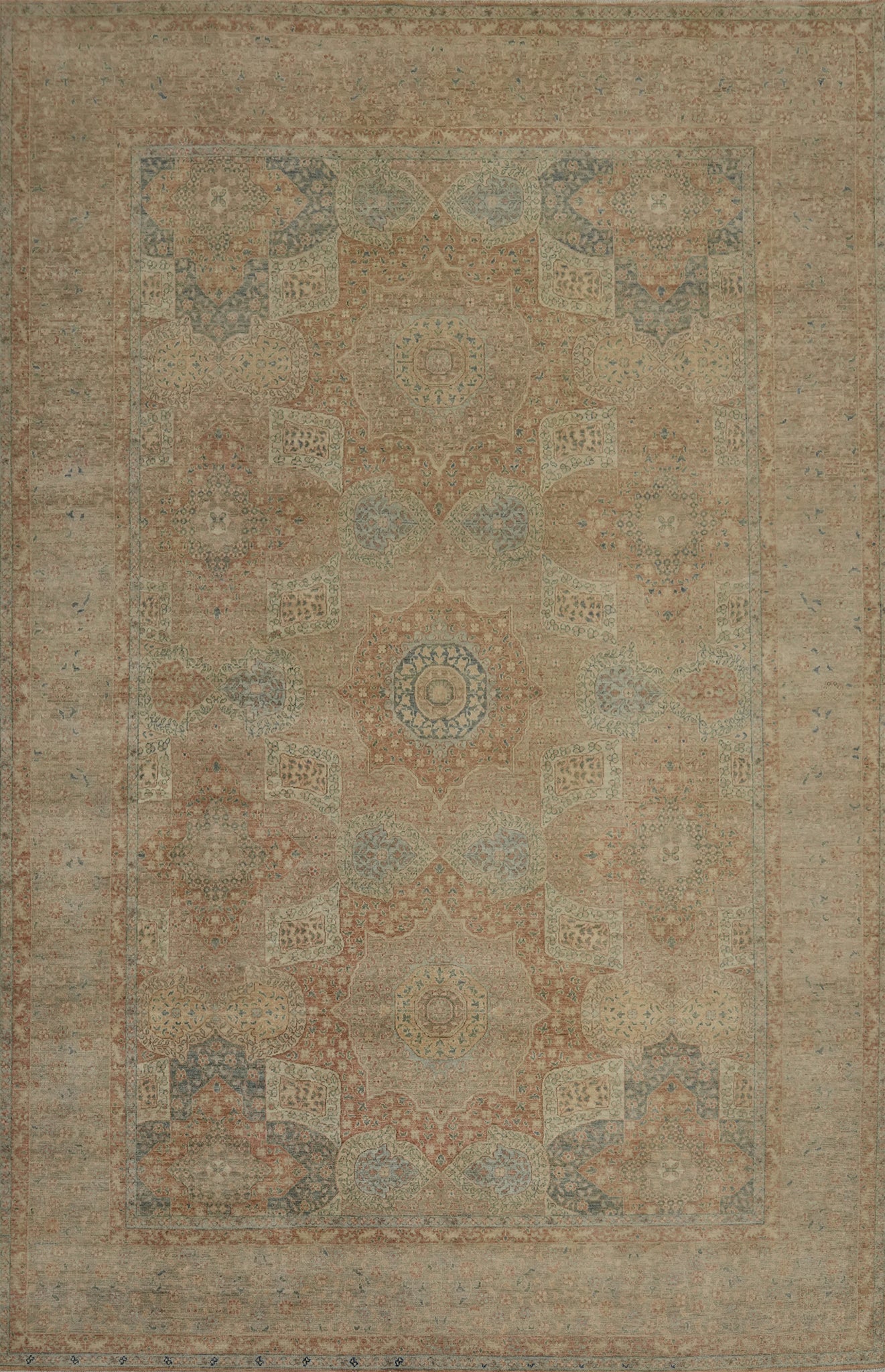 Vegetable Dye Oushak Oriental Large Rug 10x14