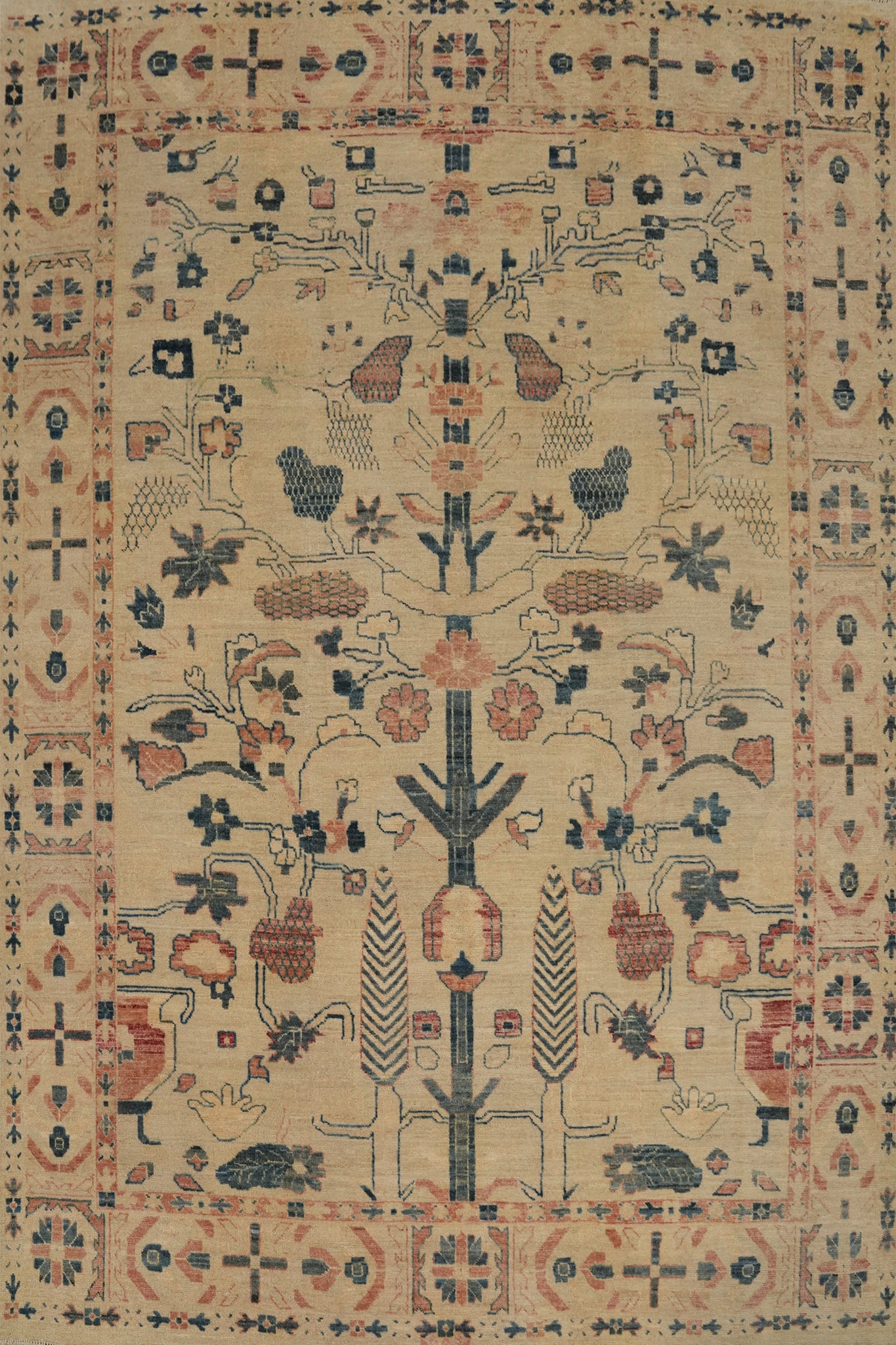 Vegetable Dye Art Deco Living Room Area Rug 8x10