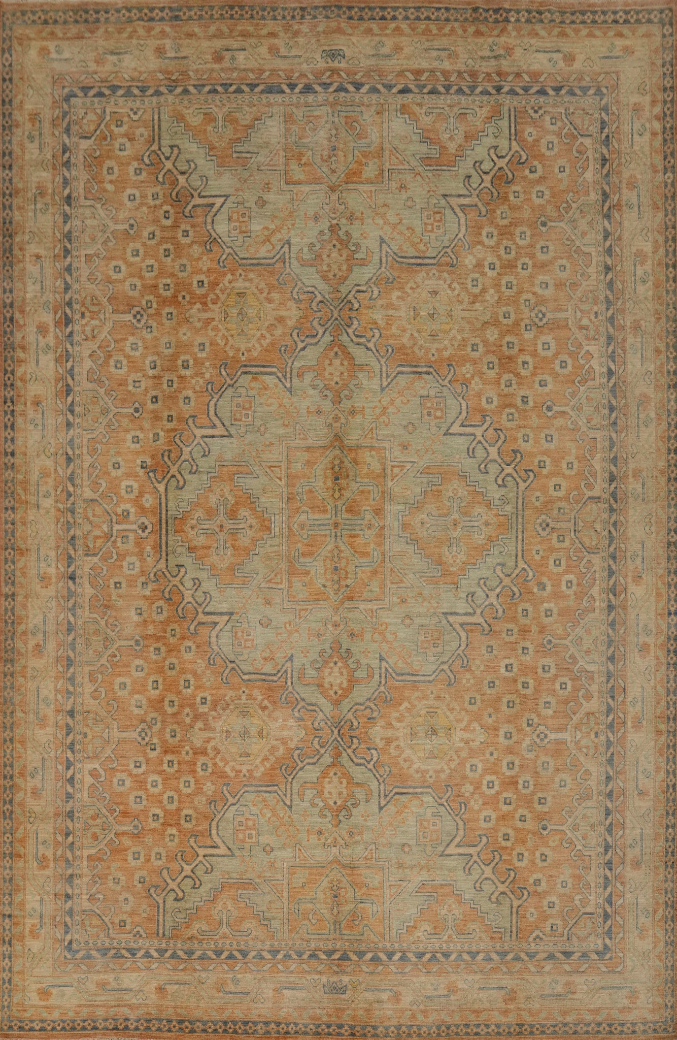 Vegetable Dye Oushak Oriental Large Rug 12x15