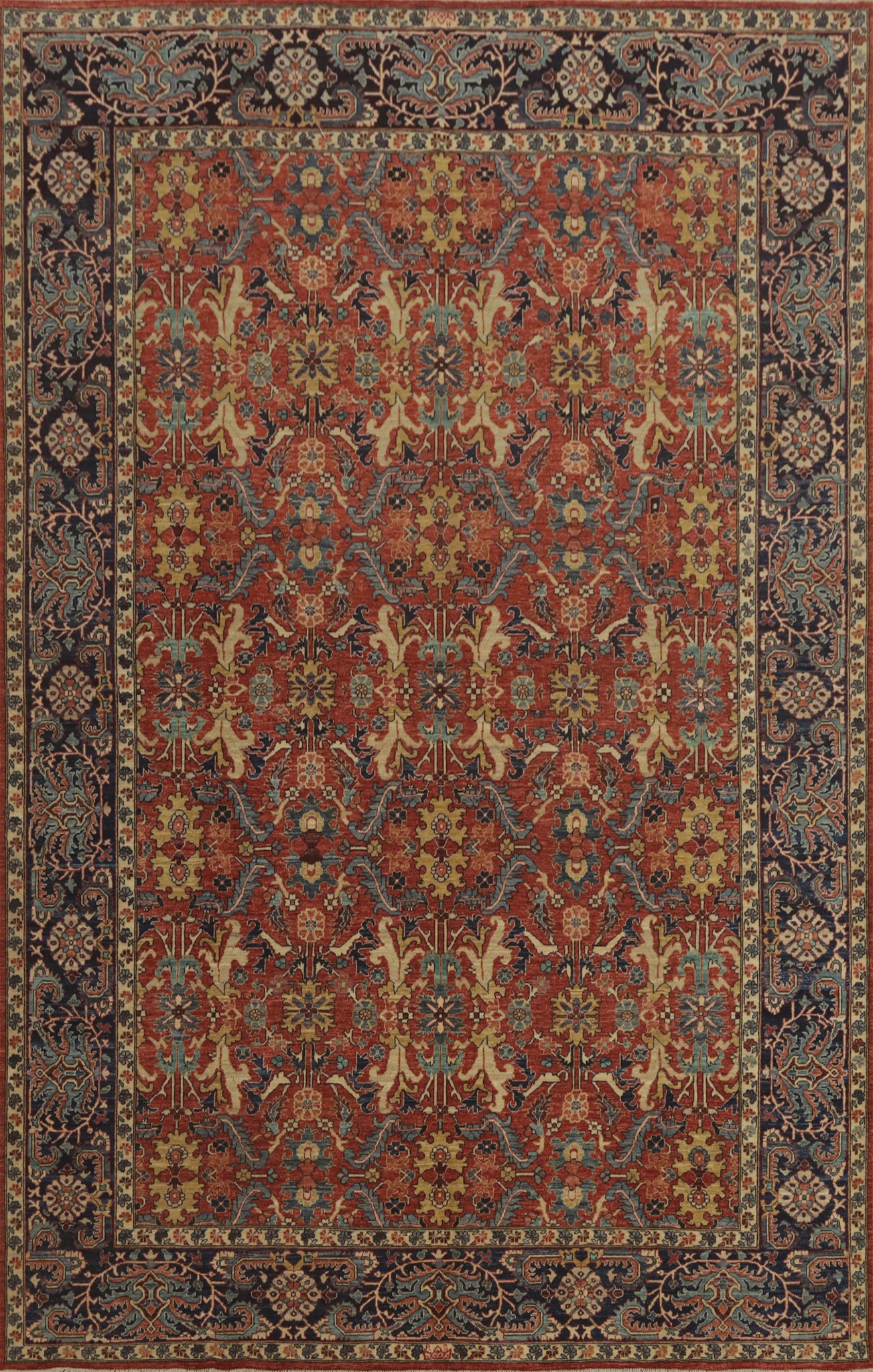 Vegetable Dye Heriz Serapi Oriental Large Rug 10x14