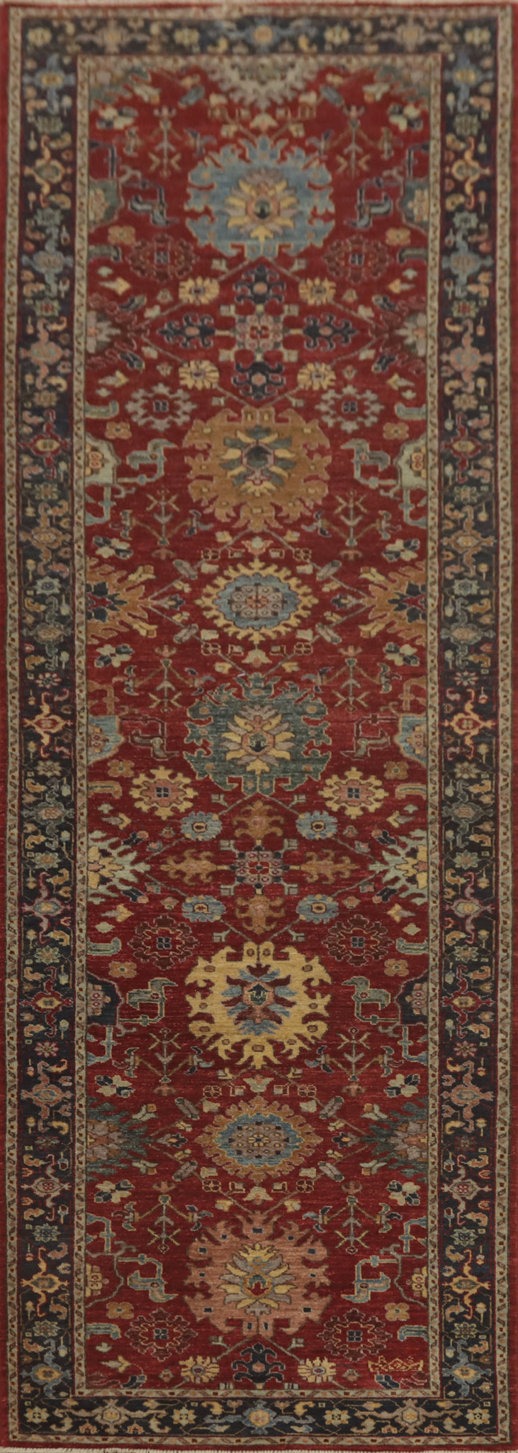 Vegetable Dye Heriz Serapi Oriental Runner Rug 3x12