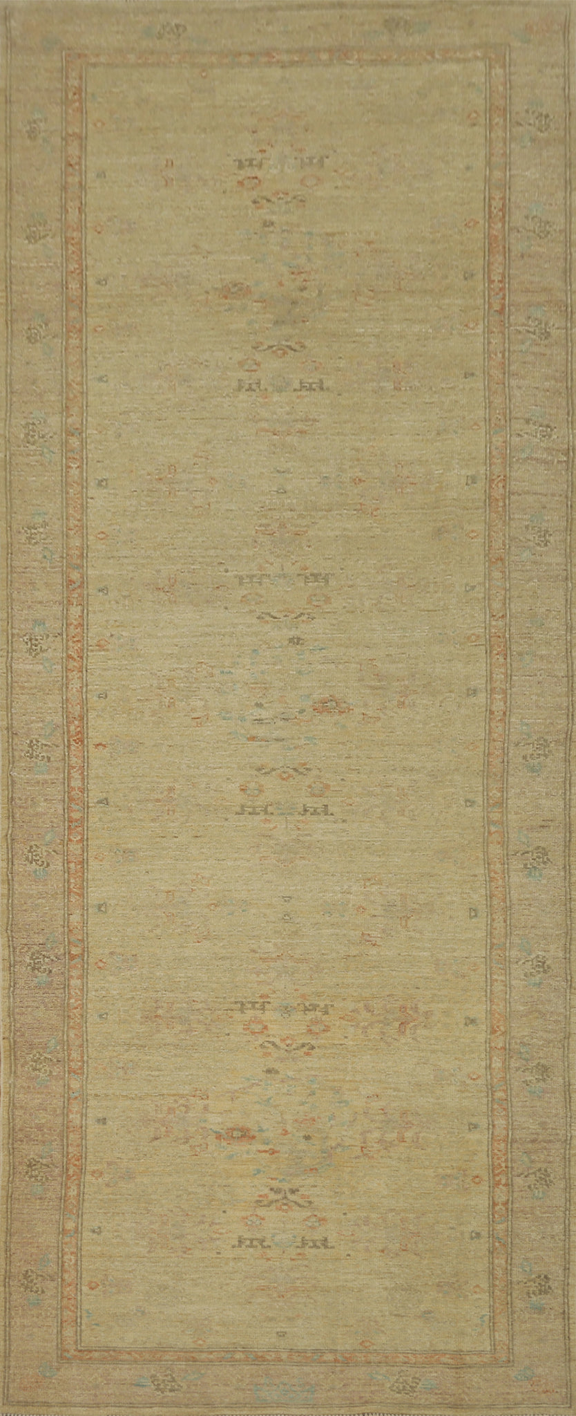 Vegetable Dye Oushak Oriental Runner Rug 4x12