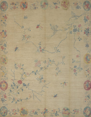 Vegetable Dye Art Deco Square Area Rug 10x10