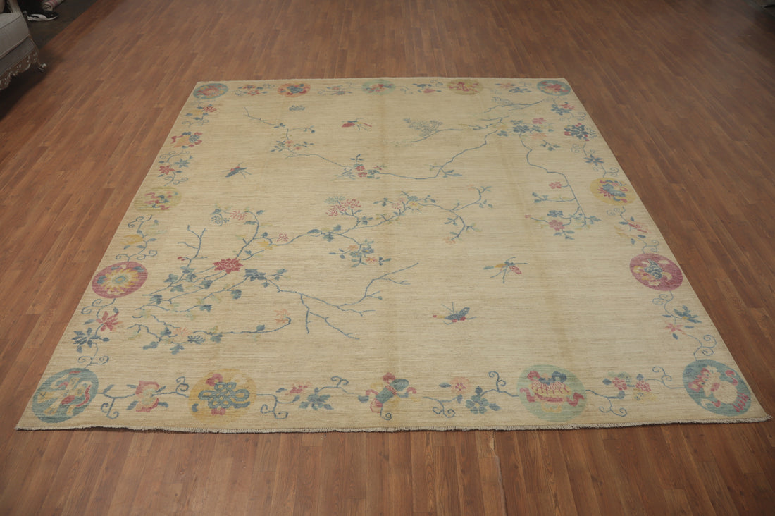 Vegetable Dye Art Deco Square Area Rug 10x10