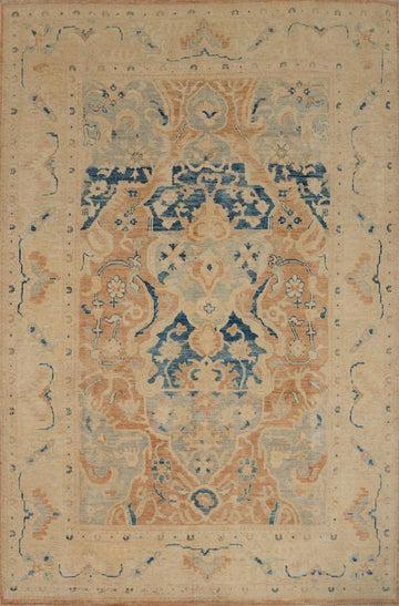 Vegetable Dye Oushak Living Room Area Rug 7x9
