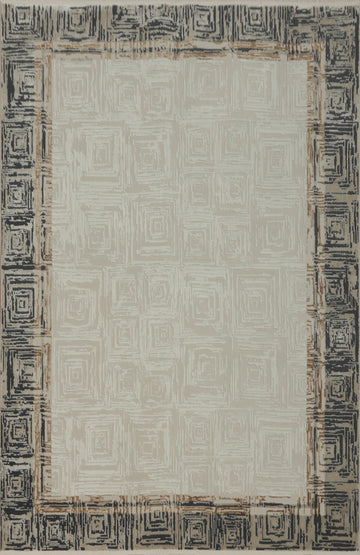 Stylish Indoor Rug 5x7 with Unique Swirl Pattern Border