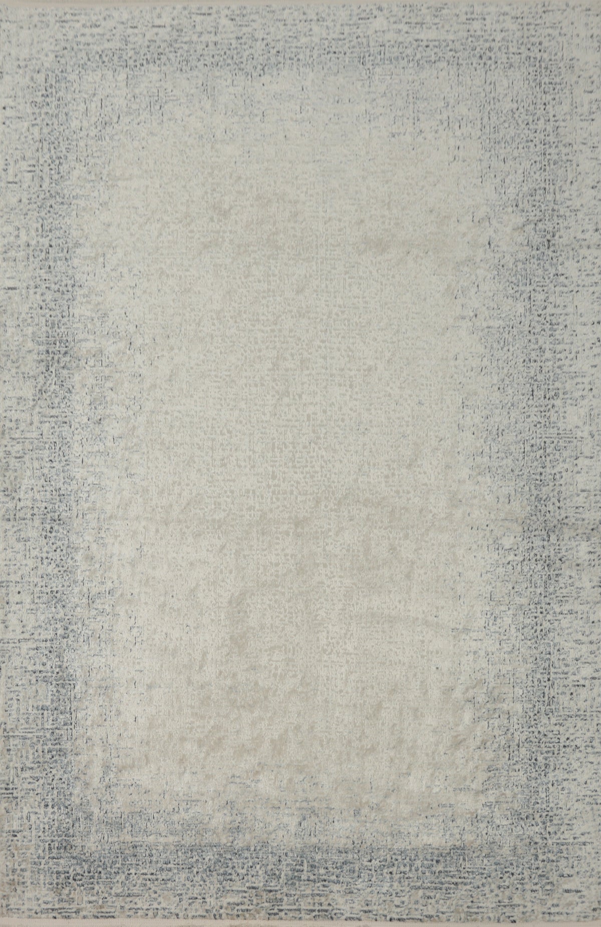 Distressed Style Beige Rug 5x7 with Intricate Blue Accents