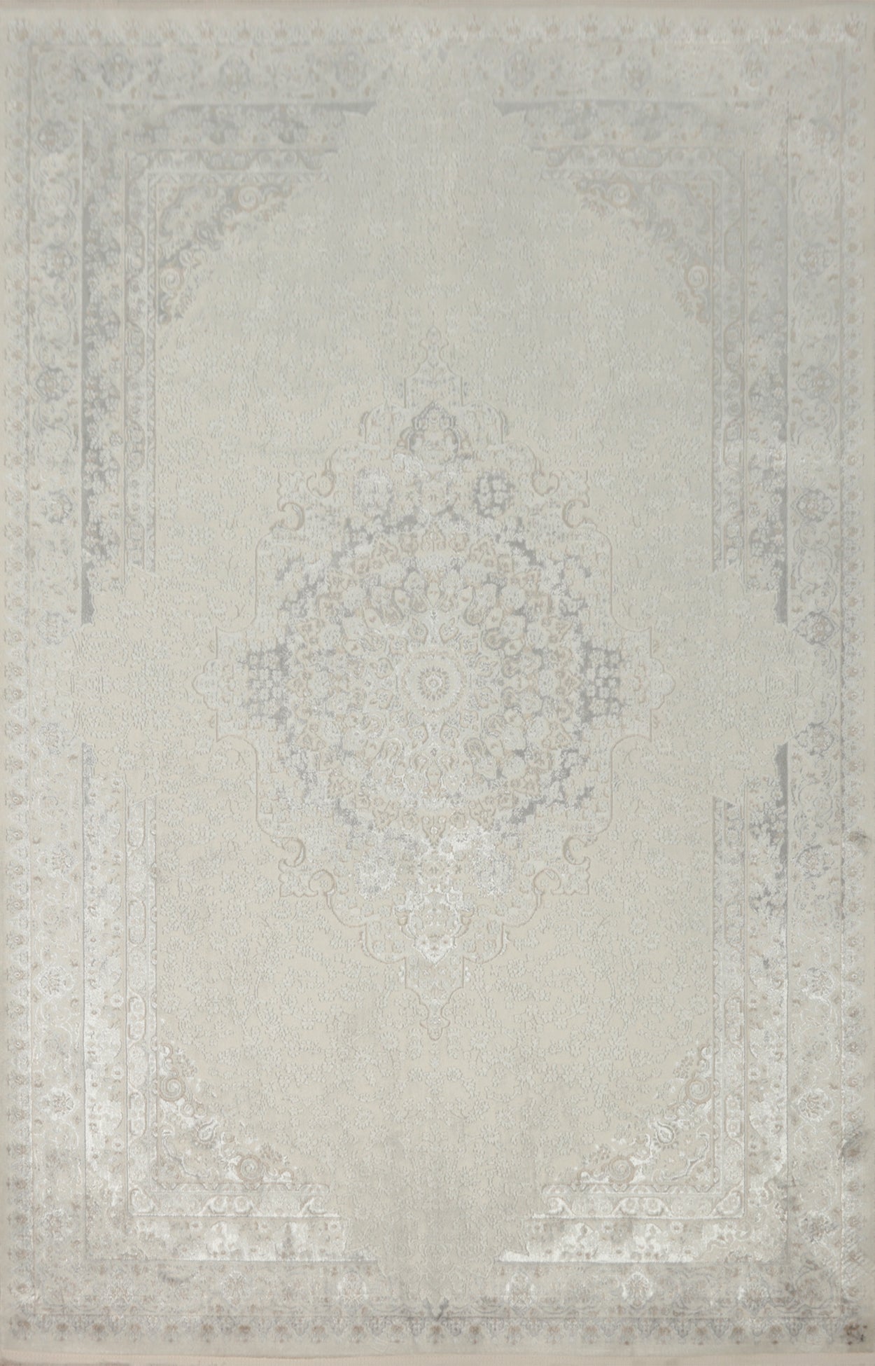 Subtle Ornamental Details Vintage Style Ivory Rug 5x7