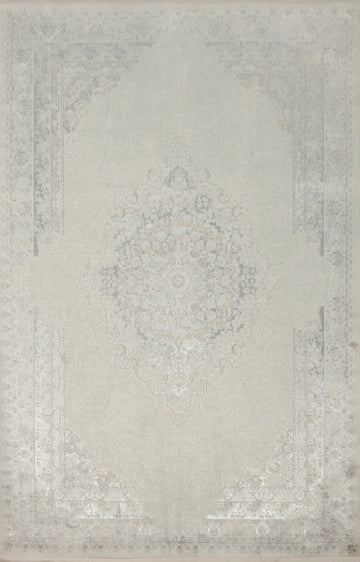Subtle Ornamental Details Vintage Style Ivory Rug 5x7