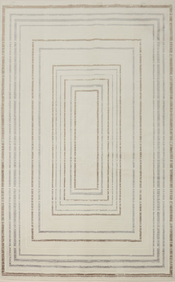 Neutral Tones Elegant Geometric Pattern Rug 5x7