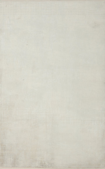 Minimalist Grid Modern Cream Area Rug 5x7