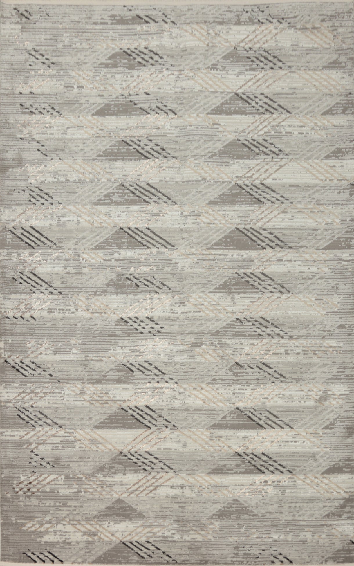 Distressed Look Modern Geometric Rug 5x7