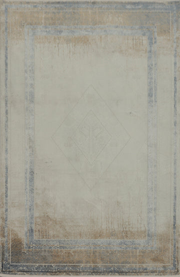 Distressed Look Geometric Traditional Rug 5x7