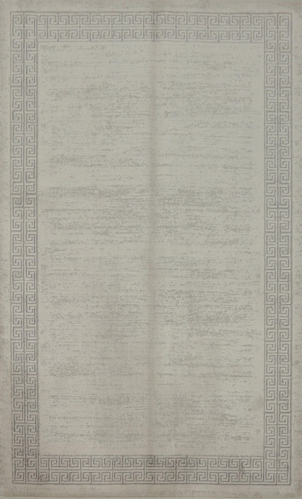 Contemporary Rug 5x7 Soft Gray with Decorative Border Design