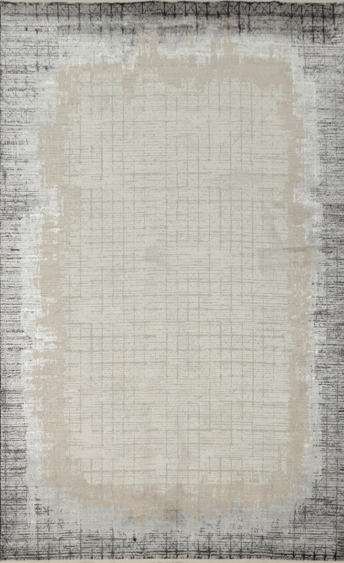 Subtle Textured Border Elegant Neutral Toned Area Rug 5x8
