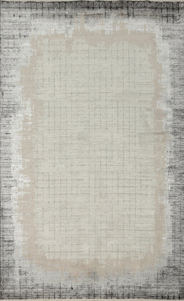 Subtle Textured Border Elegant Neutral Toned Area Rug 5x8