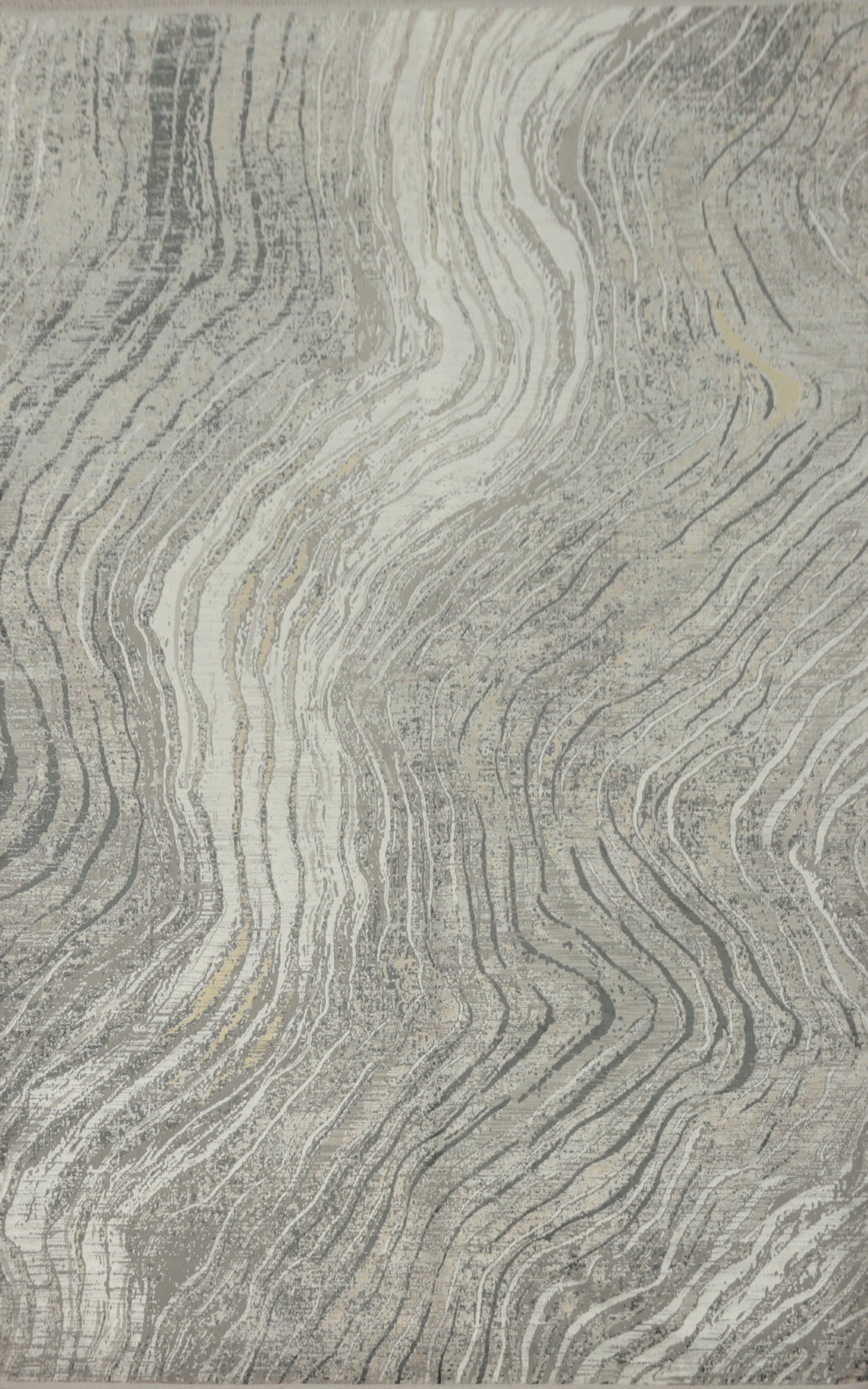Contemporary Wave Pattern Rug in Gray Tones 5x7