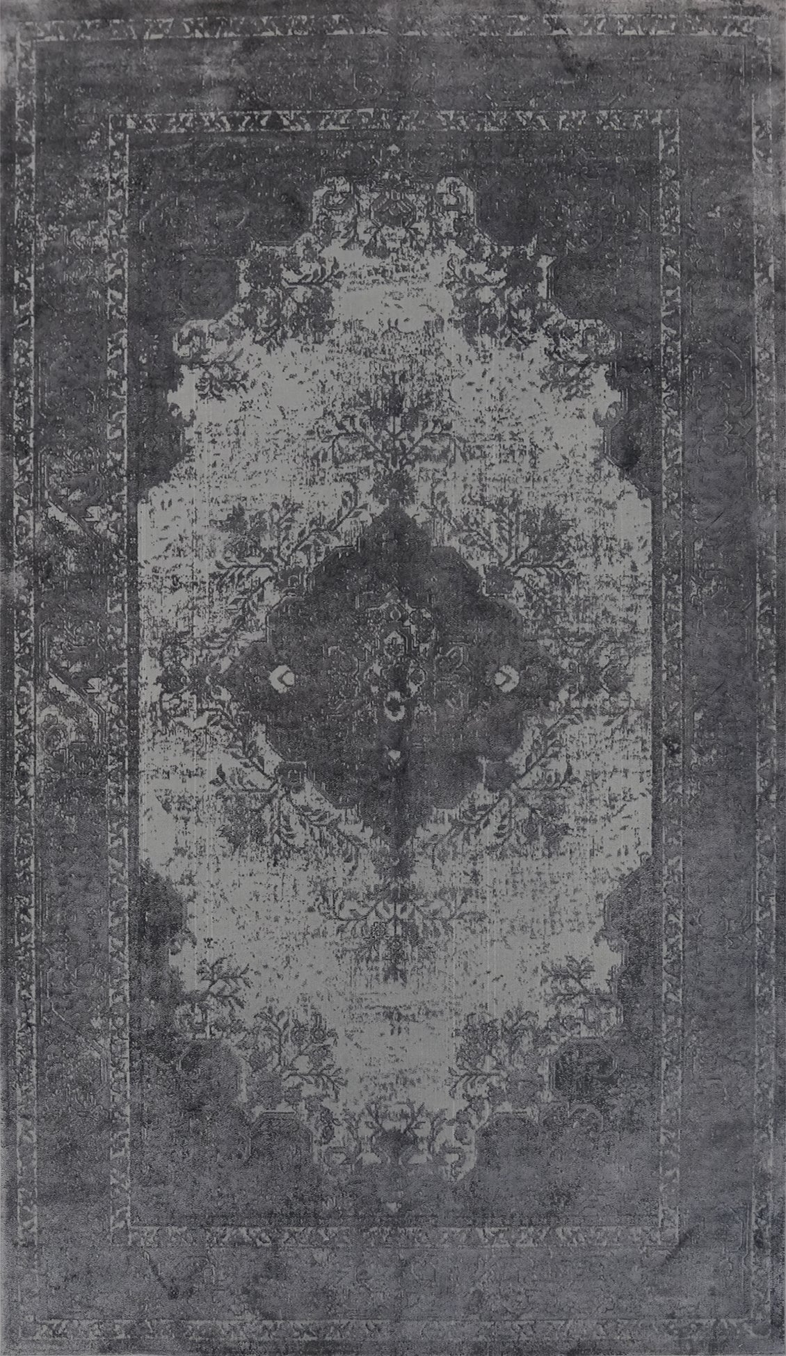 Vintage-Style Gray Traditional Area Rug 5x8