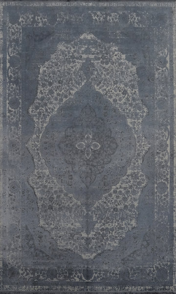 Sophisticated Slate Distressed Look Area Rug 5x7