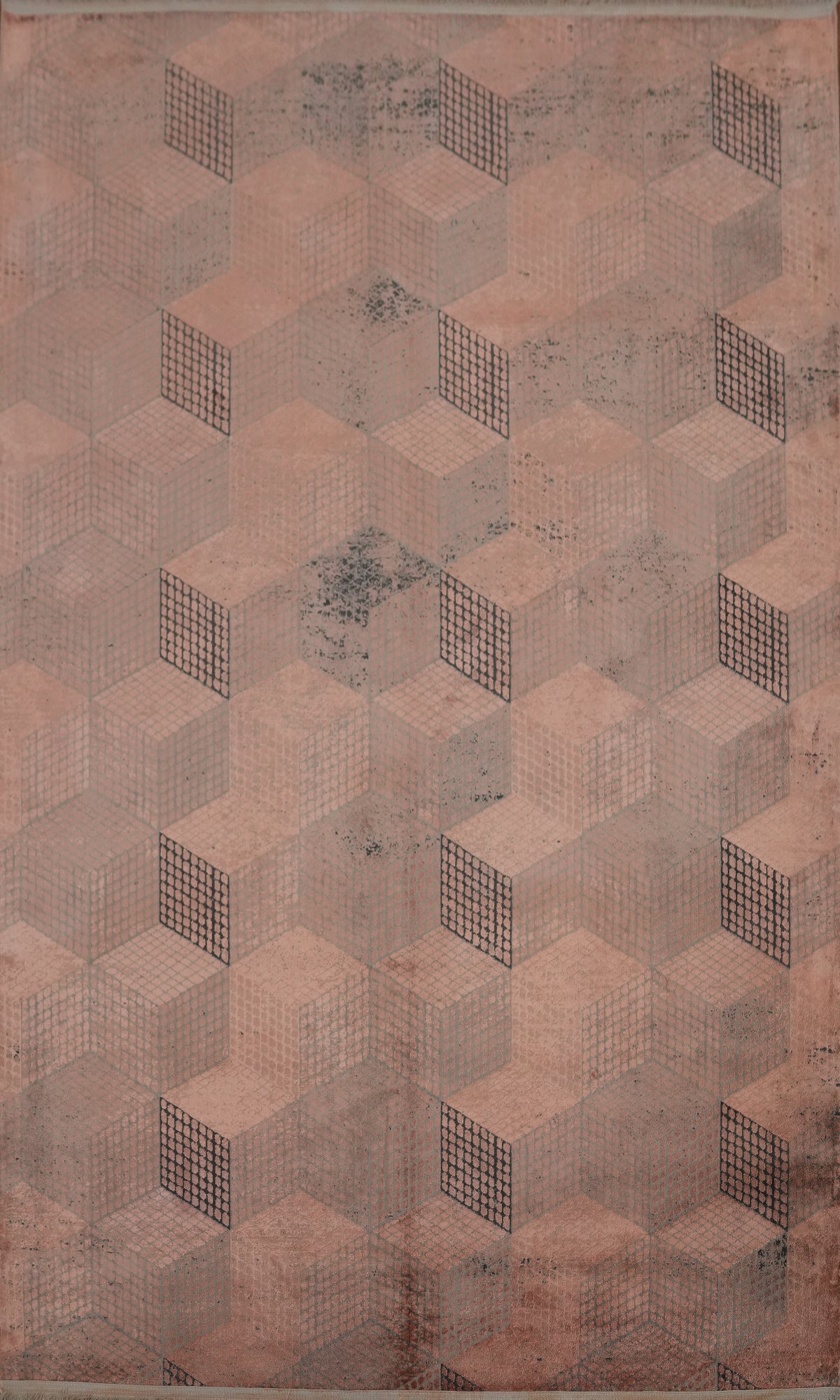 Soft Pastel Hues Contemporary Cube Illusion Modern Rug 5x7
