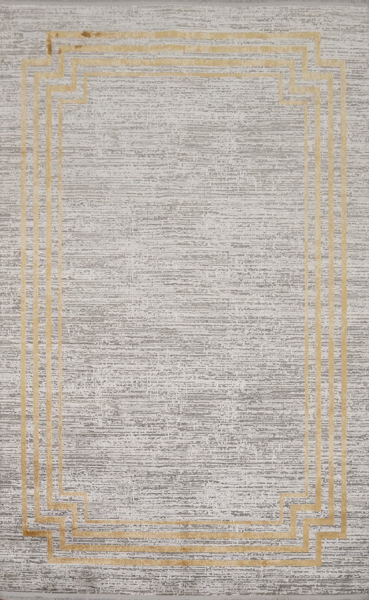 Border Gray & Gold Sophisticated Modern Rug 5x7