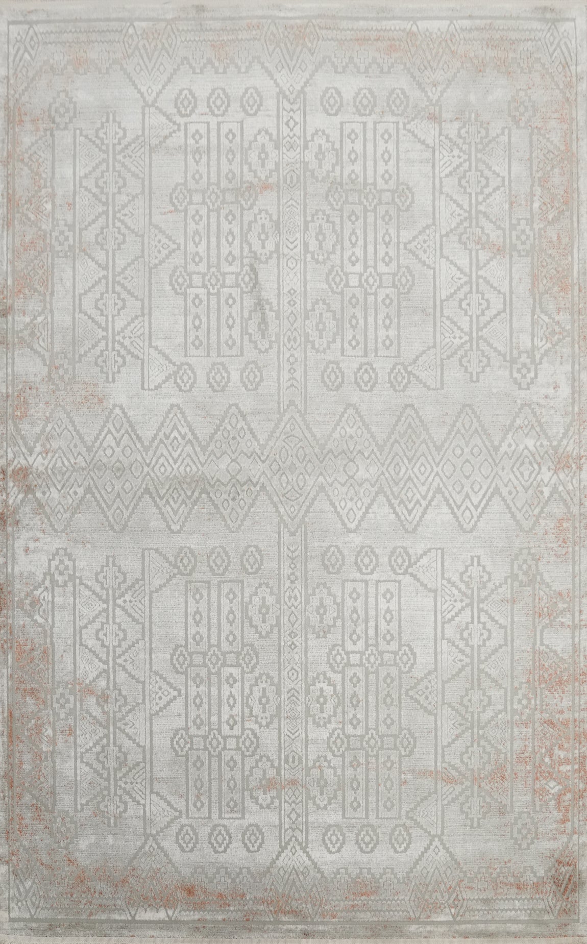 Timeless Geometric Pattern Detailing Stylish Gray Rug 5x7