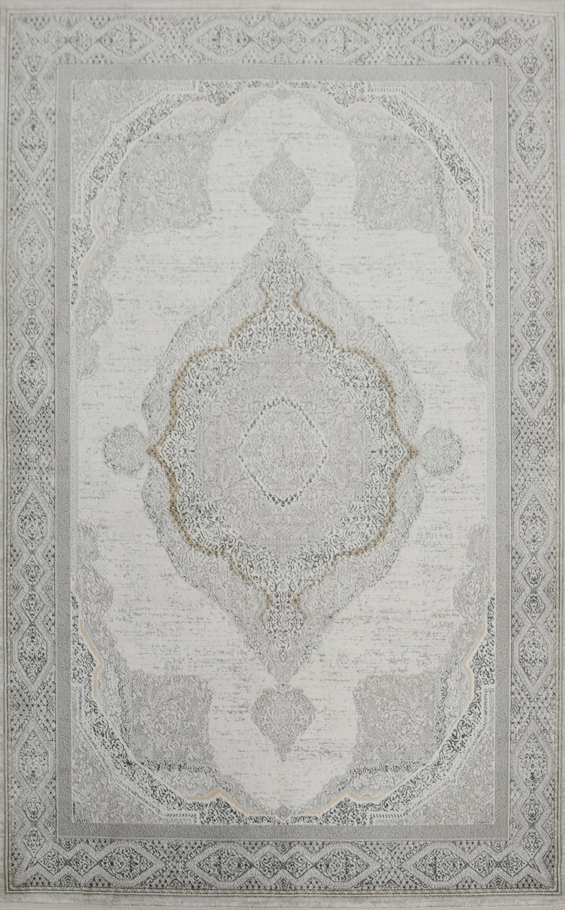 Subtle Fringed Edges Artfully Designed Gray Area Rug 5x7