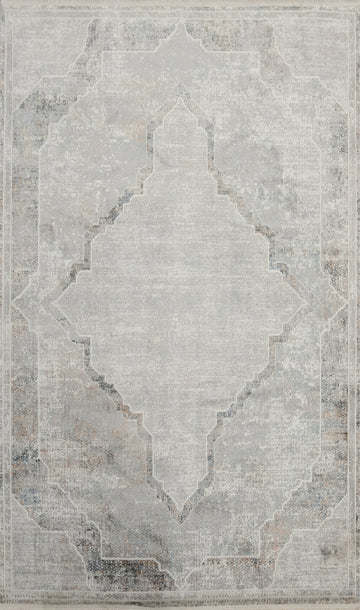 Traditional Geometric Gray Rug 5x7