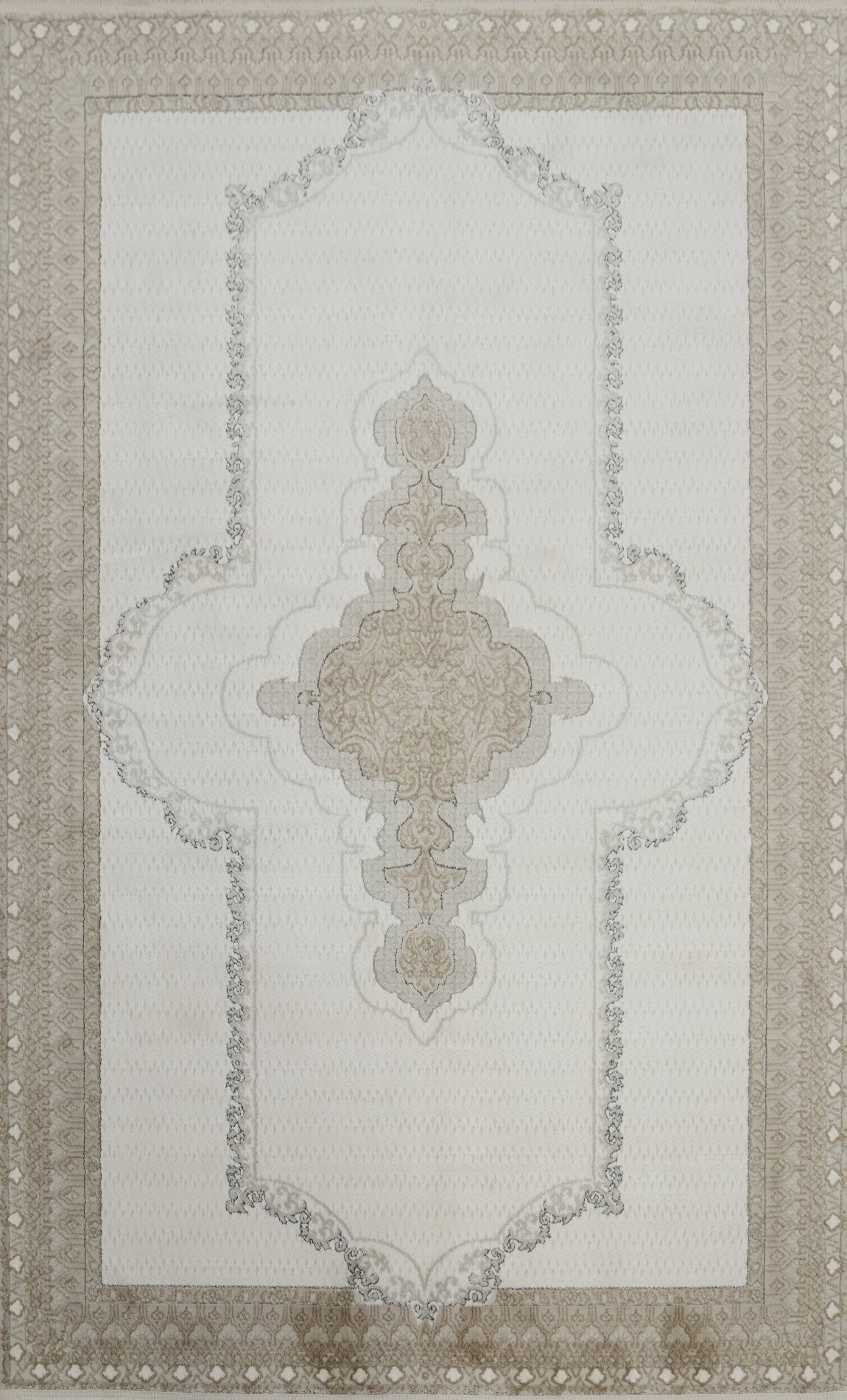 Elegant Neutral Toned Intricate Geometric Design Rug 5x7
