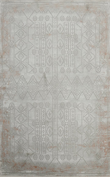 Stunning Geometric Design Contemporary Gray Rug 5x7