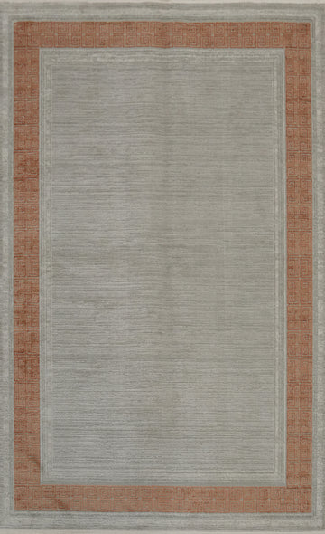 Elegant Minimalist Modern Border Design Rug 5x7