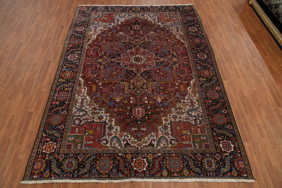 Antique Vegetable Dye Heriz Persian Area Rug 9x12