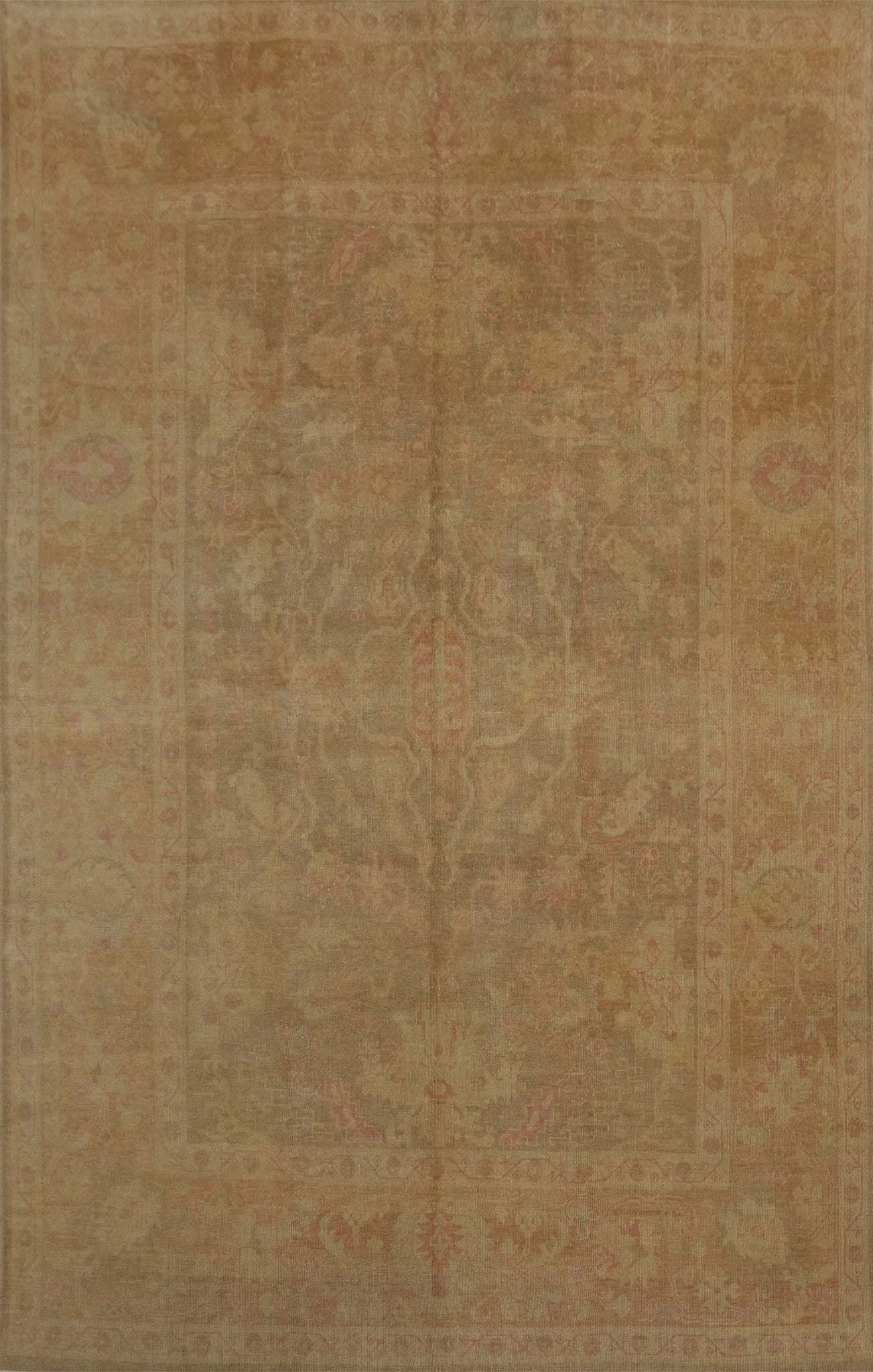 Vegetable Dye Oushak Turkish Large Rug 9x14
