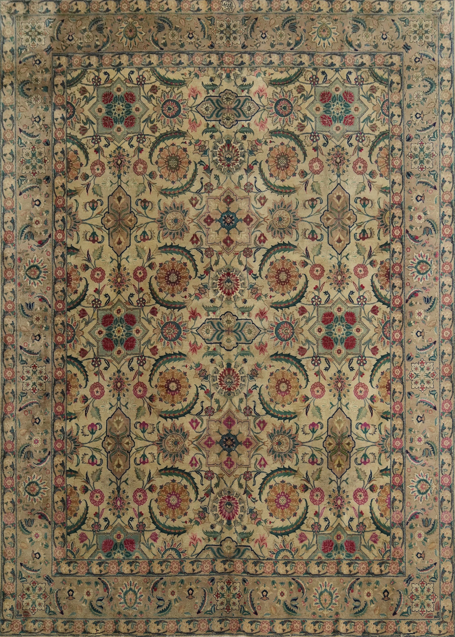 Vegetable Dye Tabriz Persian Large Rug 11x13
