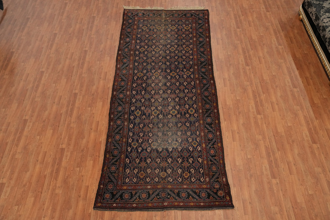 Antique Vegetable Dye Heriz Serapi Persian Area Rug 5x13