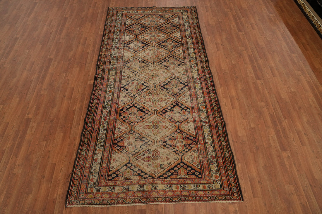 Pre-1900 Antique Bakhtiari Vegetable Dye Persian Rug 5x10