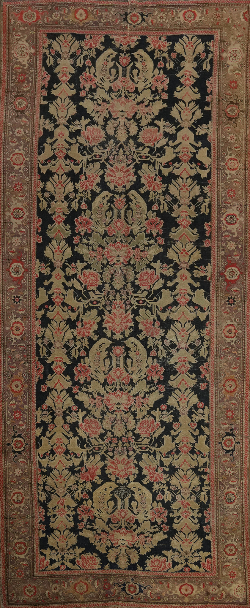 Pre-1900 Antique Karabagh Vegetable Dye Large Rug 7x19