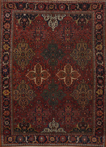 Pre-1900 Antique Vegetable Dye Bakhtiari Persian Rug 9x12