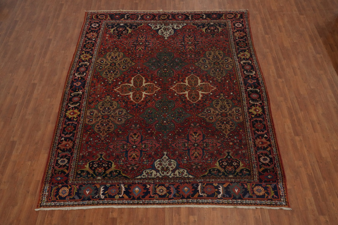 Pre-1900 Antique Vegetable Dye Bakhtiari Persian Rug 9x12