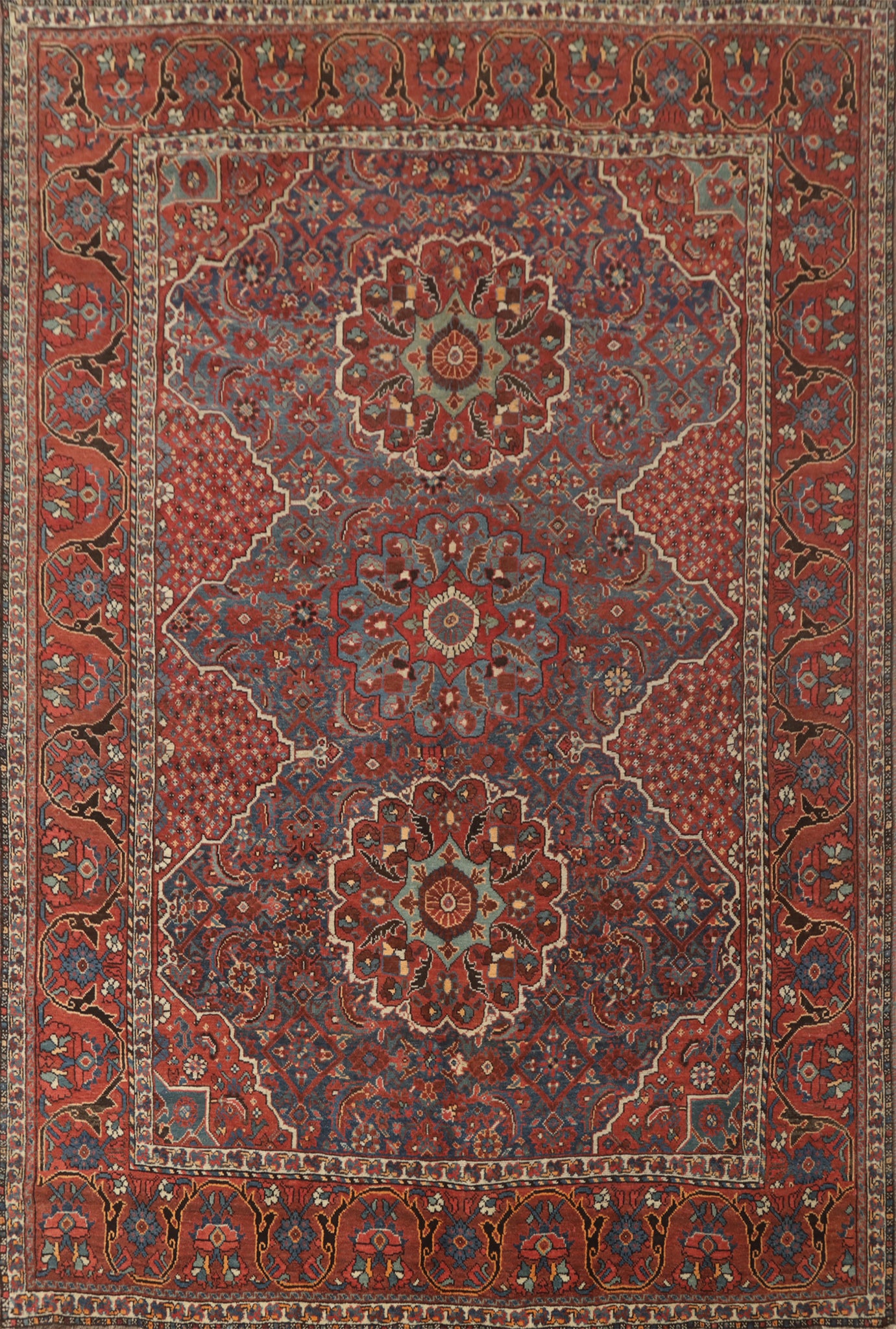 Antique Vegetable Dye Qashqai Persian Area Rug 8x10