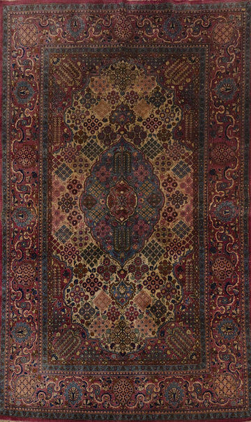 Pre-1900 Antique Vegetable Dye Silk Kashan Persian Rug 4x7