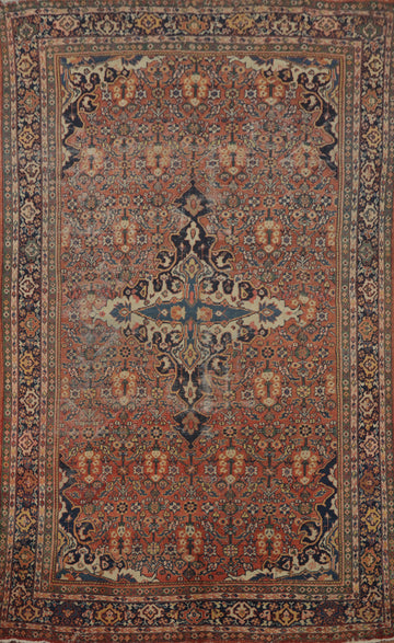 Pre-1900 Vegetable Dye Mahal Persian Area Rug 8x12
