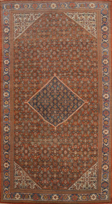 Pre-1900 Vegetable Dye Sultanabad Persian Large Rug 11x19