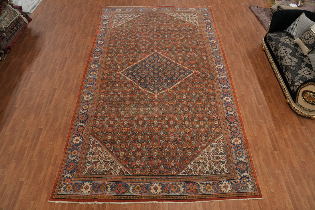 Pre-1900 Vegetable Dye Sultanabad Persian Large Rug 11x19