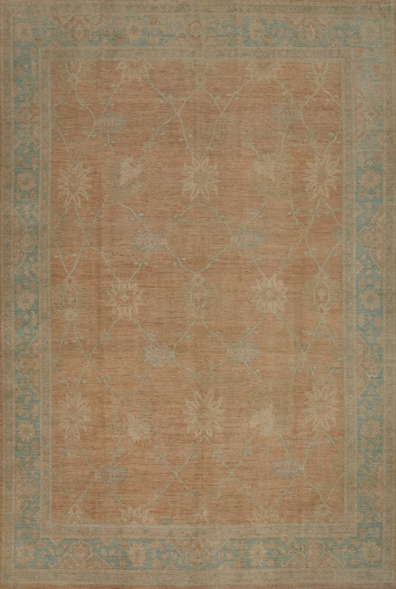 Vegetable Dye Oushak Oriental Large Rug 12x15
